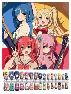 เล็บแต่งตัวเป็นศิลปะการ์ตูน 30 ชิ้น ความยาวสั้น ขนาดเต็ม ชุด 2-3 ชุด พร้อมชั้นป้องกัน ชิ้นส่วนเล็บแต่งตัวแบบสวมใส่