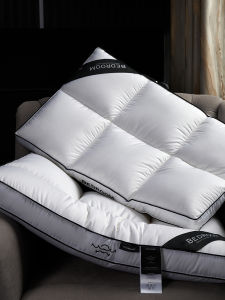 Pure Cotton down Pillow Home Style Medium Height Bedroom Single Side 3D Core Simplest Style Dormitory Use Black Label