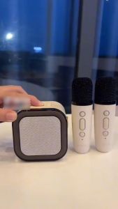 [Freeshipmax] Loa Bluetooth Loa Karaoke Mini K12 Sạc Pin Không Dây Âm Thanh Hay Bass Chuẩn Tặng Kèm 2 Míc Hát