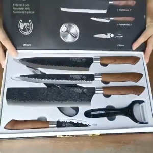 aimo Stainless Steel 6pcs Knife Set Tool Set(Knives scissors scrapers)