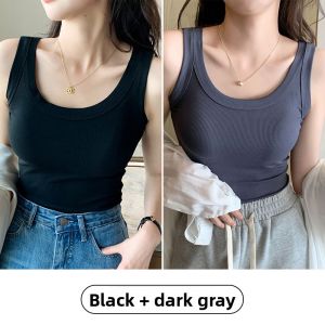 miiow | Gray Strapless Vest Womens Sleeveless Square Collar Slim Fit Base Layer Tank Top Spring Summer New Arrival MiiOW Cat Person