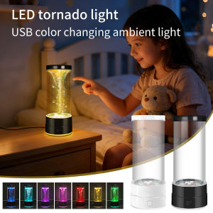 Creative LED Tornado Night Light USB Multi-Color Changing Atmosphere Lamp For Children Adult Birthday Gift Home Bedroom Decor