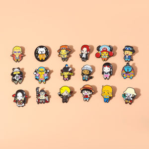 18Pcs Japanese One Piece Anime Monkey Figure Pirate Roronoa Zoro Nami Cosplay Badge Brooch Backpack Collect Comic Lapel Jewelry