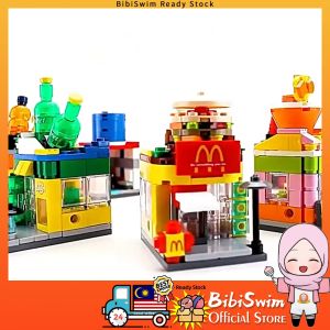 BIBISWIM Children Building Blocks Shop Street Bricks Lego Block Kids Toys Toy | Mainan Bangunan Lego