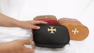 Selempang Tas Wanita TOR11 LOGO Model CAMERA 2 Ruang Bahan Canvas Kulit Jeruk
