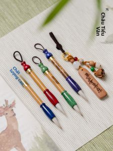 ZHANGXIAOFENG | Móc Khóa Trang Trí Hình Cây Cọ Thư Pháp Handmade Mini