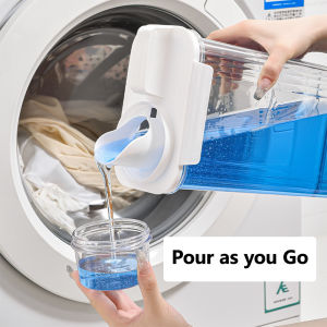 Locaupin Multipurpose Jar Laundry Liquid Powder Detergent Dispenser Airtight Refill Container with Measuring Cup Lid
