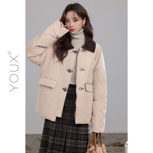 YOUXIANG | Áo Khoác Mùa Đông Cổ Polo Rộng Thời Trang Ấm Áp