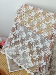 Vải Thêu Hoa Cotton Nguyên Chất W12 Vải Lưới Tan Trong Nước Vải Ren Váy Cưới Quần Áo Áo Vest Trang Trí Nhà Thủ Công DIY