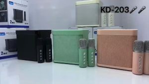 SZX Bluetooth Speaker Wireless Dual Microphone Karaoke Speaker 3D Stereo Amplifier Family Party Ktv Equipment