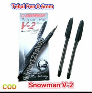 Pulpen Snowman V-2/Bolpen Snowman V-2 Satuan Berkualitas Murah