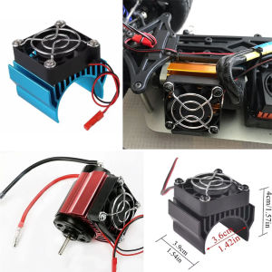 Aluminum Heat Sink w/ Cooling Fan for 540/3650/3660/3670 Motors - 1/10 Scale RC Car Parts - Compatible with HSP (36mm Inner Dia)
