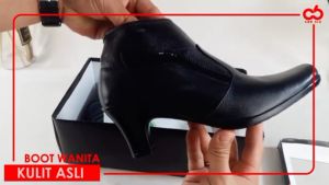 NEFF / Sepatu formal boot wanita kulit resleting highheels / PDH kerja kantor tumit tinggi / JUP 123