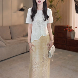 Shalldoer | Fashionable Casual Short Sleeve High Waist Mini Skirt Set Womens Two Piece Suit Summer 2025 Korean Style Slimming Ensemble