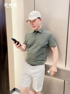 Daddys Short Sleeve T-Shirt Middle-Aged Men Pearl Floor Purified Cotton Breathable Sweat-Absorbent Tops Summer Easiest for Match Middle-Aged and Elderly Polo Shirt