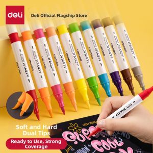 deli | Non-Bleed Waterproof Dual-Tip Acrylic Markers 48 Colors