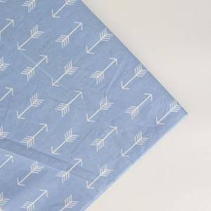 ผ้าฝ้ายแท้ลายดอกไม้สไตล์เกาหลีสำหรับทำม่านและผ้าคลุมเตียง DIY ลายยีนส์สีน้ำเงิน 1.6 เมตร