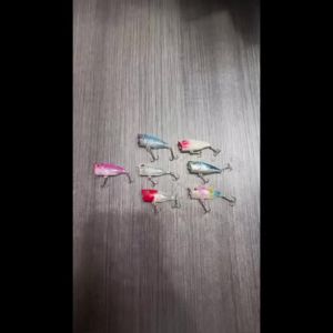 Bộ 7 Mồi Câu Cá Giả Mini Popper Crankbaits Với Mắt 3D Bộ Dụng Cụ Mồi Cứng Dành Cho Câu Cá Hồi Cá Mập Mồi Nổi Mặt Nước Mồi Giả Wobblers.
