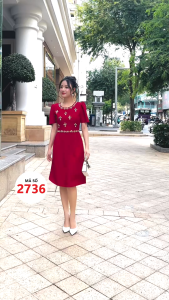 MyDu Shop - MS 2736 - ĐẦM DỰ TIỆC TRUNG NIÊN KẾT HẠT XOÀN SANG TRỌNG