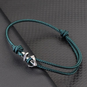 Simple เกรด A 2 มม.เชือกสร้อยข้อมือผู้ชายผู้หญิงสแตนเลส Anchor Handmade ปรับสายรัดข้อมือบางคู่ Luck เครื่องประดับ