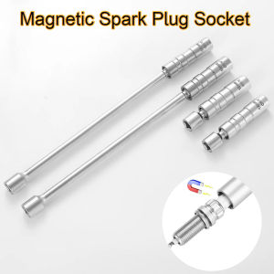 Spark Plug Socket Wrench Adapter 14mm16mm Set Universal Joint with Magnetic Flexible Socket Thin Wall 3/8" Drive Car Repair Tool