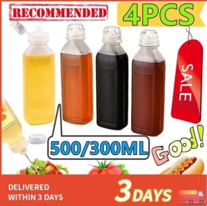 【BUY1 TAKE 3】 300/500ML Oil Bottle Kitchen Oil Spray Bottle Condiment Squeeze Bottles soy sauce bottling bottle condiments organizer bottle squeeze bottle condiments bottle Leak-Proof Plastic Oil Dispenser Bottle with Squeeze Press - High Temperature Resi