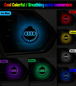 High quality 1 pcs Universal Car Triangle Window Ambient Light Intelligent Luminous Seven Color LED Decorate Light Acrylic Mirror Surface Waterproof For Ford territory Everest Ranger Fiesta Escape Explorer Expedition Focus Escort Ecosport Mustang E150 Lyn