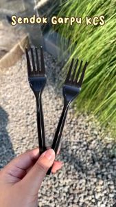 Sendok Garpu Makan Sekali Pakai Plastik Bening Food Grade Garpu Panjang Set Harga Per Pack Isi 25 pcs
