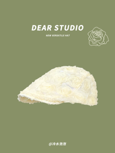 หมวกคืบหน้าลายดอกไม้หรูหราสําหรับผู้หญิงหมวกจิตรกรสไตล์ย้อนยุคน้ําหนักเบาเหมาะสําหรับการเดินทางและงานเลี้ยงวันเกิด