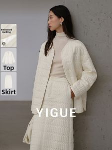 Yigue | Embroidered Double Zipper Fashion Outfit Set