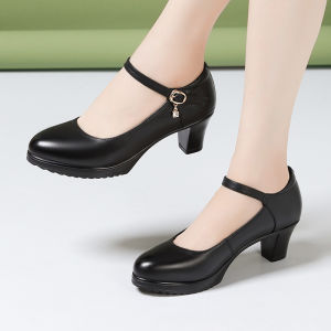HUAGUJI | Waterproof Platform Low Heel White Women Shoes