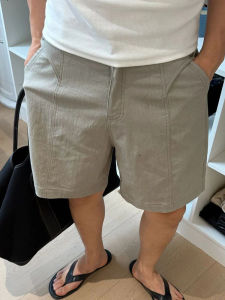 Quần Short Vải Lanh Trắng Mỏng Nhanh Khô Thường Ngày Cho Nam Mùa Hè Quần Thể Thao Năm Mảnh Cạp Cao Quần Ống Đứng Thẳng