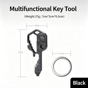 JUSTINLAU Multitool Key 24 In 1 Stainless Steel Key Ring Screwdriver Bottle Opener Portable Multi‑Purpose Household Hand Tools