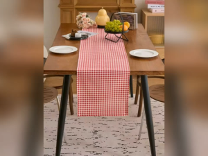 CC 2in1 Reversible RED and Plaid Christmas Table Runner for Dining Table Caterings Offices- made of fabric 2in1 placemat 1 place mat - 2 looks - made of excellent  fabric - reversible - decorative - excellent quality - excllent quality - fabric from abr