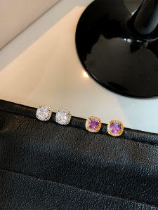 CAFFTI | Attractive S925 Silver Zircon Square Candy Earrings