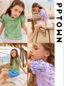 PPTOWN | Short Sleeve Lightweight Summer 2026 New Design Childrens Floral Puff Sleeve Shirt