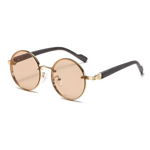 Vintage Round Sunglasses 2026 Fashion Classic Gradient Outdoor Shades Trendy Luxury Brand Design Metal Rim Sun Glasses 2453