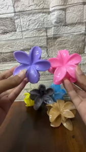 Jepit Rambut Wanita Motif Bunga Kamboja Model Korea Anti Pecah Isi 6 Pcs 12 Pcs Termurah