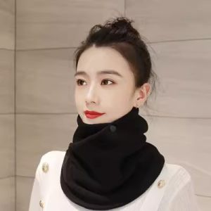 Khăn Choàng Lông Thỏ Dễ Thương Phong Cách Hàn Quốc Mùa Đông Ấm Áp Cổ Tròn Màu Trắng Đa Năng Cho Nam Và Nữ Học Sinh