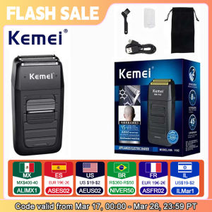 Kemei | Kemei-1102 Rechargeable Cordless Shaver For Men Beard Shaver Machine Twin Blade Face Care Multifunction Strong Trimmer