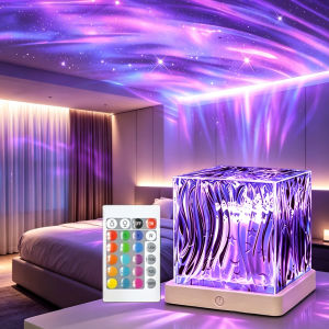 UOSU | Aurora Projector LED Night Light USB Powered 16 Colors Remote Control Auto Rotate Northern Lights Atmosphere Lamp Bedroom Decor