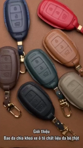 Bao Da Chìa Khoá Ép Form Smartkey Ô Tô FOR-T3 Ford Territory Chìa Khoá 3 Nút Bấm Ốp Chìa Khoá Da Thật Handmade