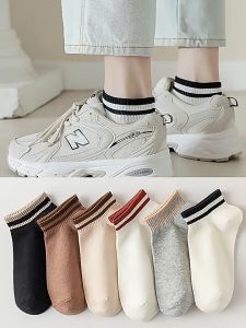Japanese Ultra-thin Sweat-Absorb Striped Socks/High School Girls Ankle Socks/Casual Short Socks