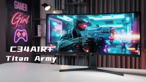 Titan Army C34A1R+ 34 VA 200Hz 1ms WQHD 3440X1440 HDR400 99%sRGB Low Blue Light 1500R Curved Gaming Monitor