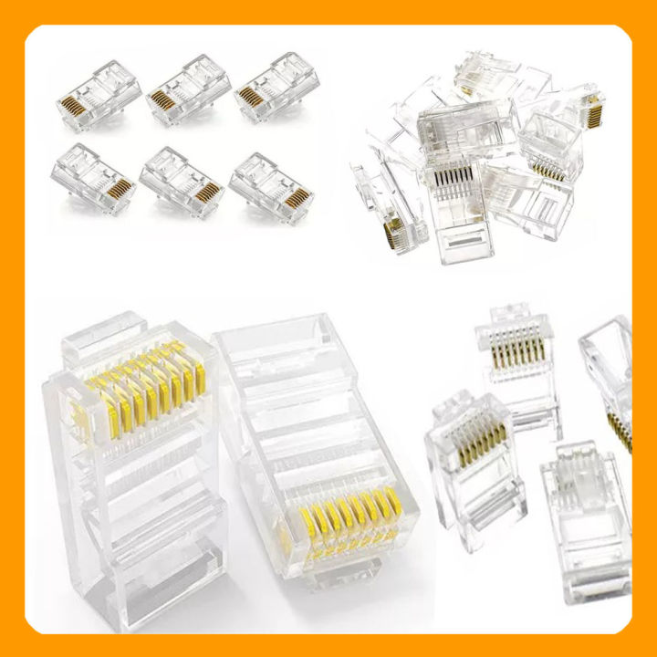 RCMproduct หัว RJ45 แพ็ค 10/Pcs,100/Pcs หัว RJ45 ตัวผู้ Cat5E หัวต่อ ...