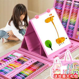 Watercolor Pen Set Gift Box Washable Non-toxic Painting Tools for Kindergarten Children 24 Colors 12 Pieces Art Drawing Kit