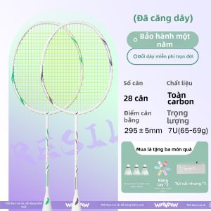 WAVAW | Vợt Cầu Lông Carbon Toàn Phần Siêu Nhẹ Bền Chuyên Nghiệp Bộ Đơn/Đôi 7U
