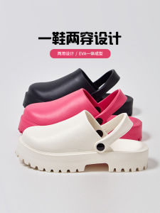 Summer Best Selling Internet Celebrity Outdoor High Heel Slippers Womens New Arrival Non Slip Ins Outwear Eva Pump Platform Sandals