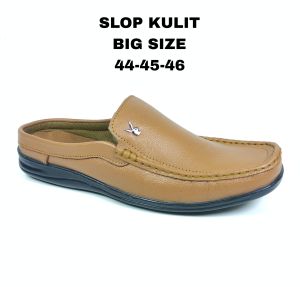 sepatu sandal pria 100% kulit ukuran besar 44-45-46 slop pria kulit bustong pria