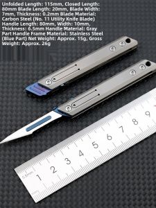 Mini Titanium Alloy Craft Knife Sharp Paper Cutter Portable Keychain Pendant Box Opener Handy Tool Compact Steel Blade